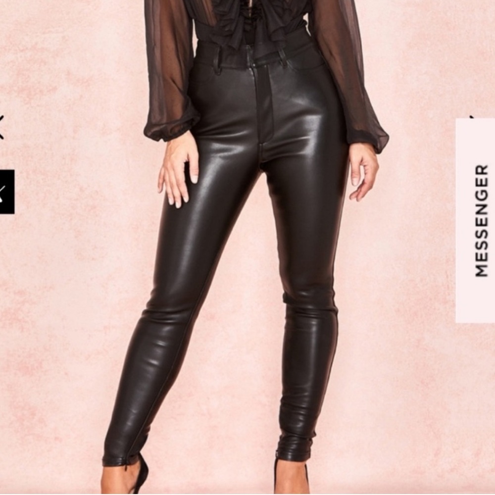House of CB Black Vegan Leather Pants